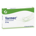 Vermec Meclizina Clorhidrato 25 mg Tecnoquimicas Caja x 14 Cápsulas