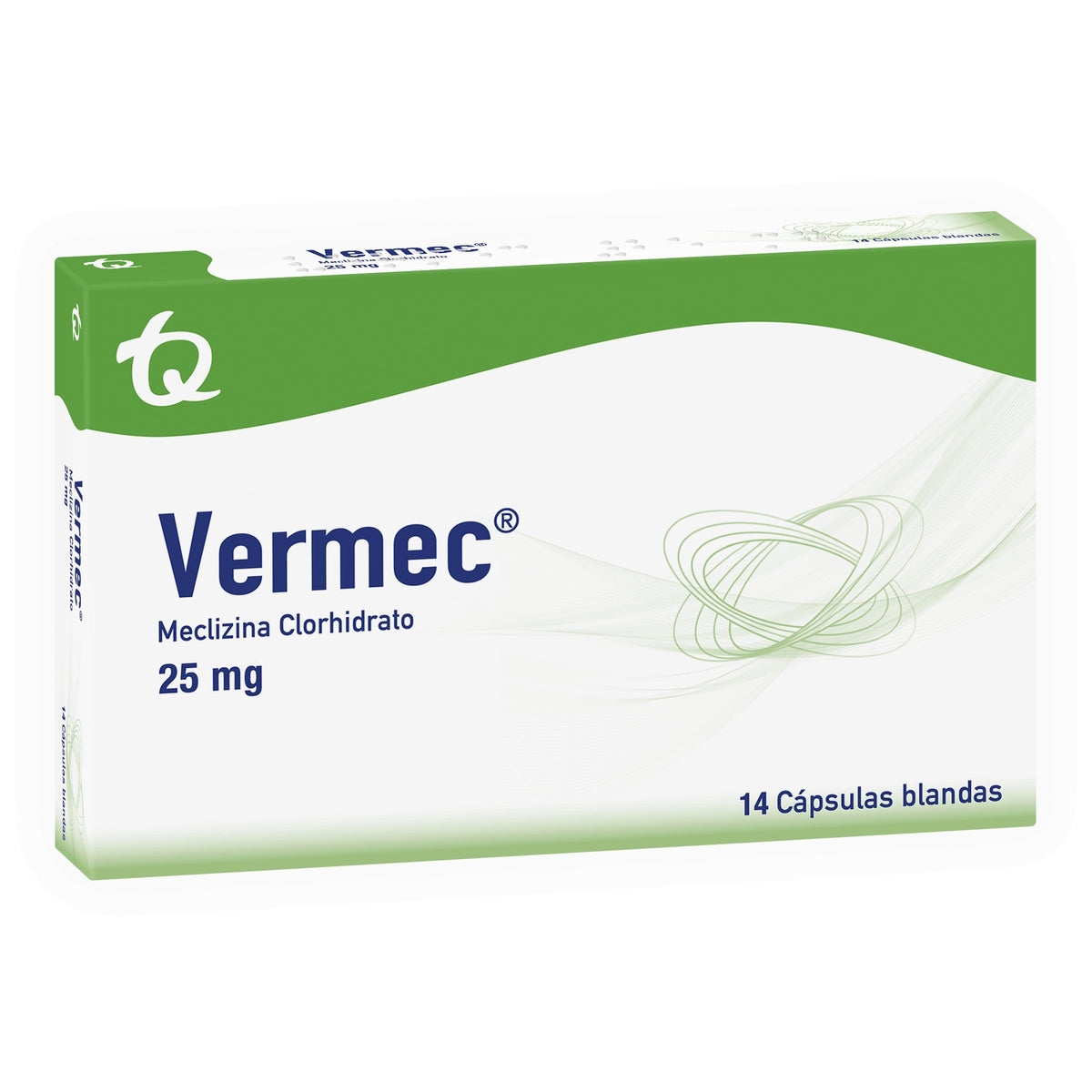 Vermec Meclizina Clorhidrato 25 mg Tecnoquimicas Caja x 14 Cápsulas