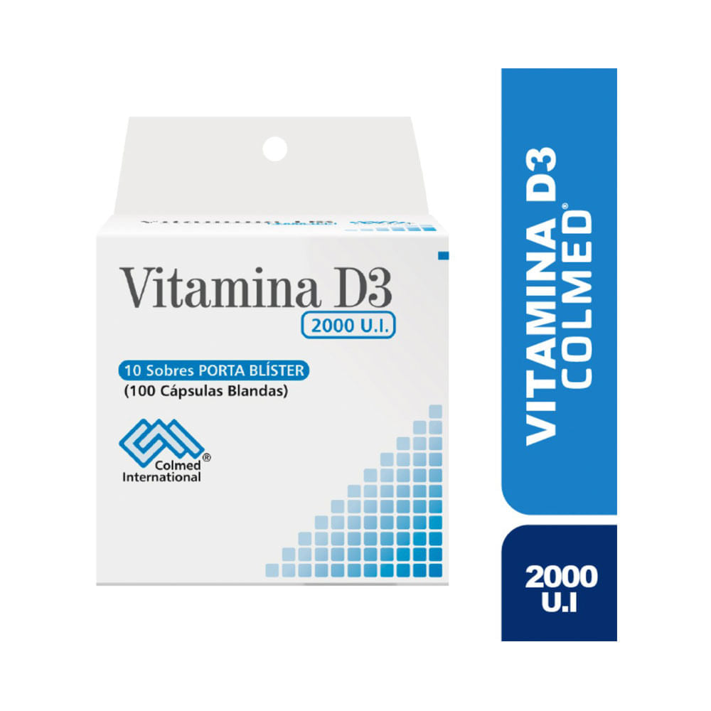 VITAMINA D3 COLMED CAPSULAS BLANDAS 2000 UI - CAJA 100UNDS