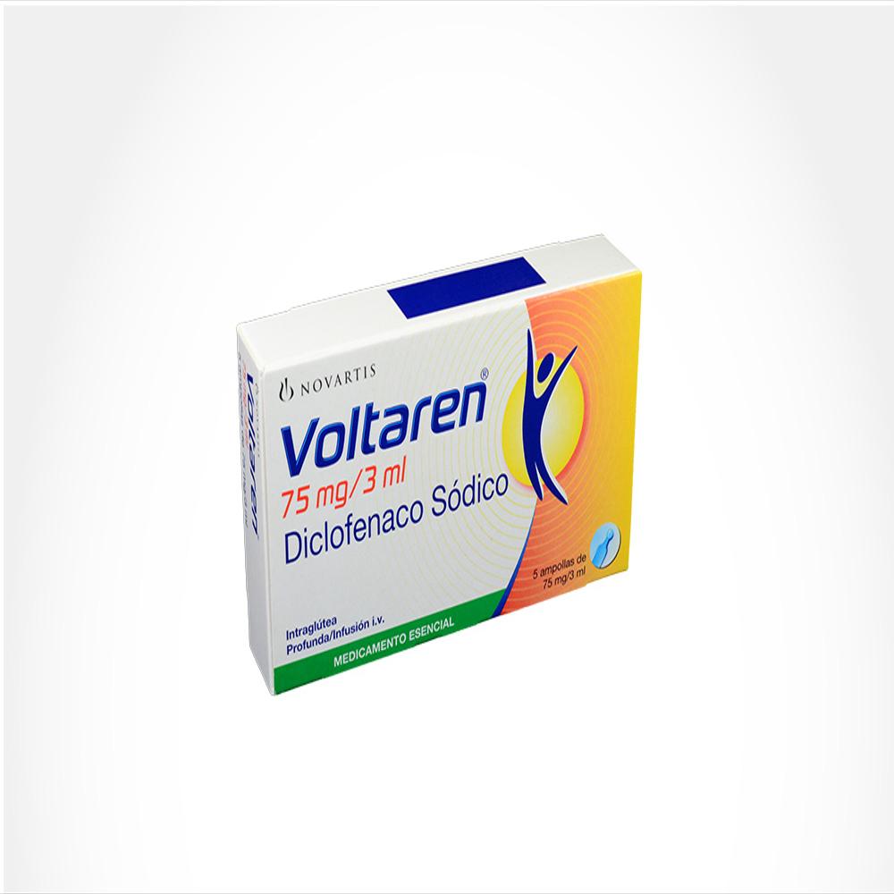 Voltaren Diclofenalco Sódico 75mg/3ml Novartis Caja x 5 Ampollas