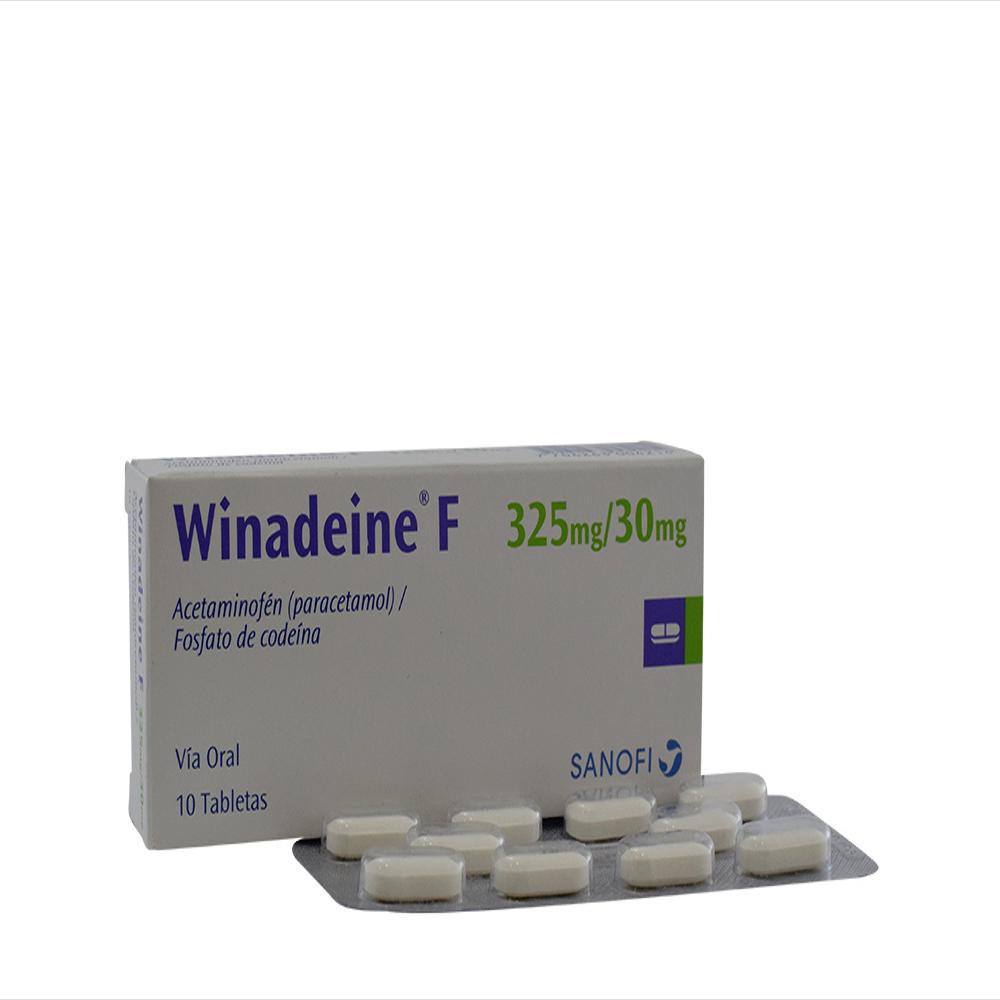 Winadeine F Acetaminofén + Fosfato de Codeína 325mg/30mg Sanofi Caja x 10 Tabletas